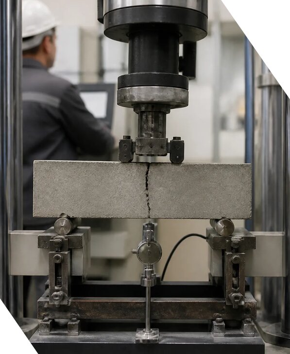 Лабораторное испытание прочности бетона на изгиб в Карталах
