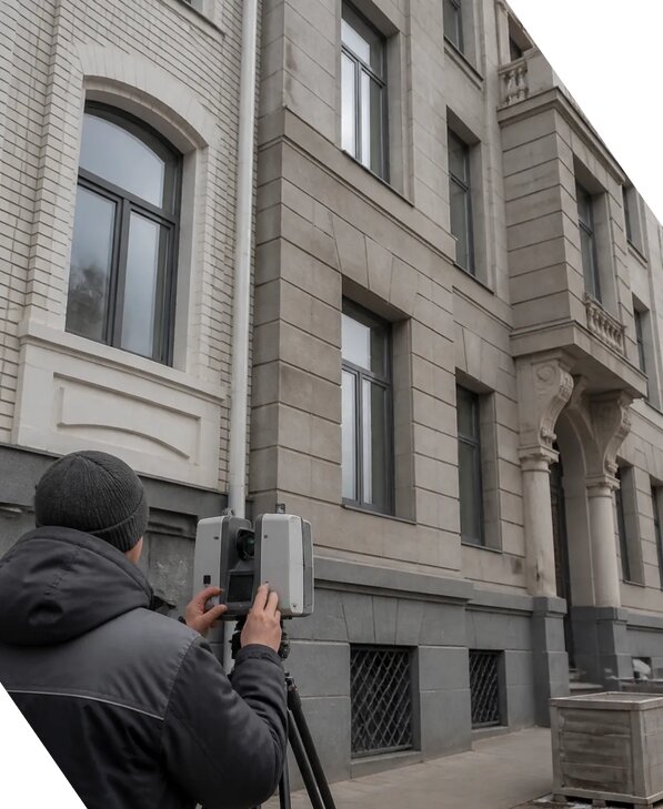 Лазерное сканирование фасадов зданий для обследования в Карталах